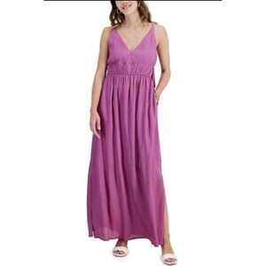 Taylor Women's Sleeveless V-Neck Side-Slit Orchid Stretch Maxi Dress Size Medium